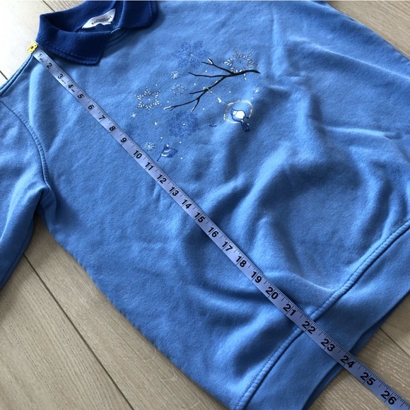 Northern Reflections Blue Jay Collared Sweater with Rhinestones - Picture 7 of 13